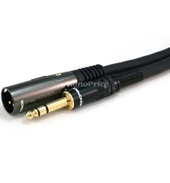 Monoprice 35ft Premier Series XLR male to 1/4in TRS male Cable, 16AWG (Gold Plated)