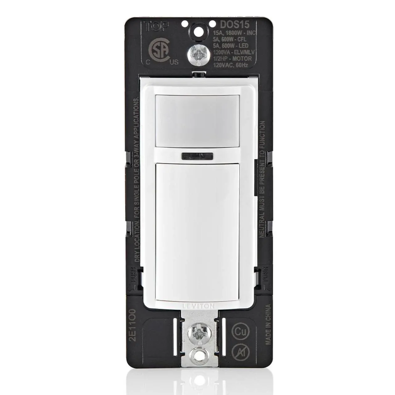 Leviton - DOS15-1LZ - Decora Occupancy Motion Sensor Light Switch, Auto-On, 15A ...