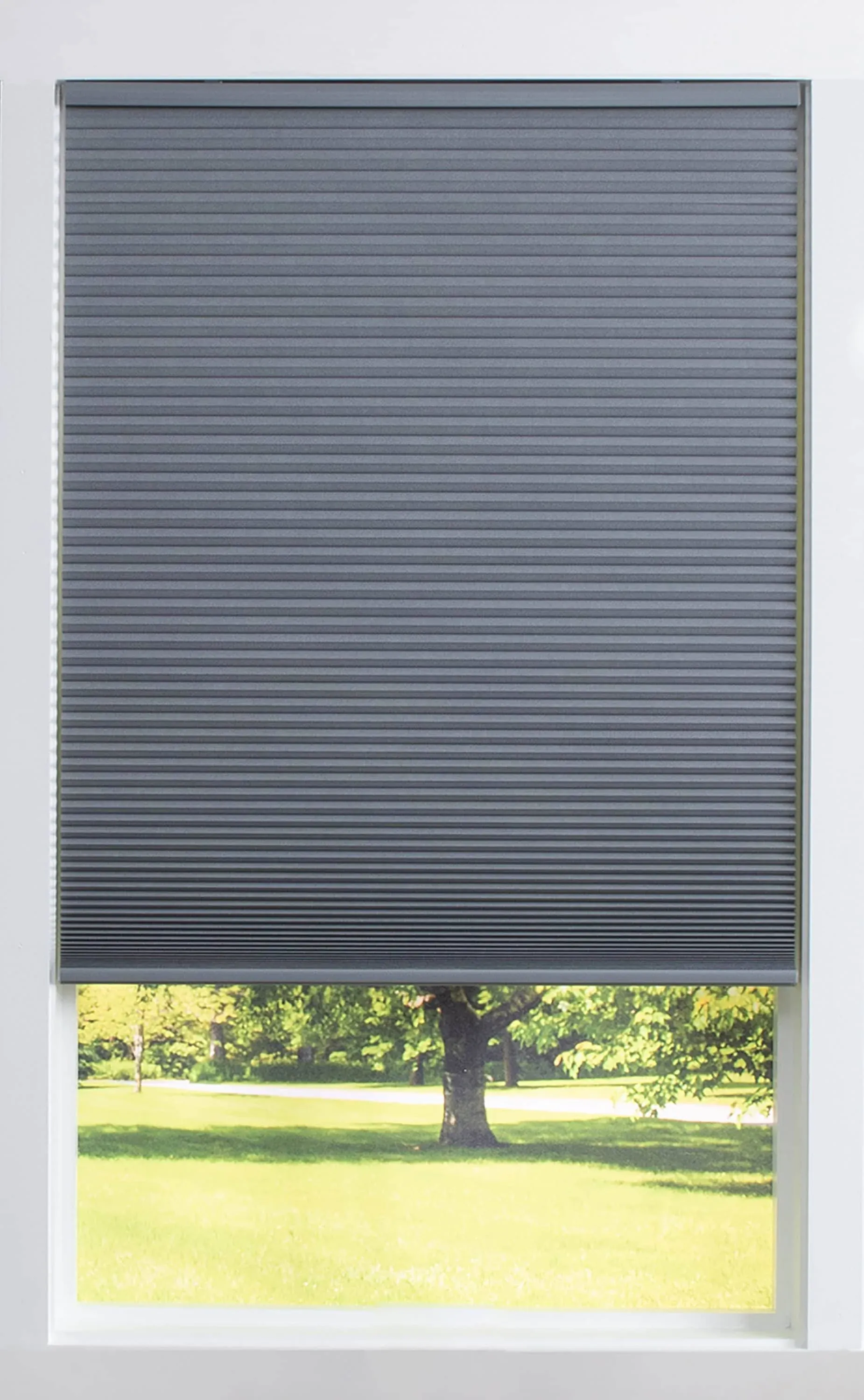 Allen + Roth 35-in x 64-in Gray Blackout Cordless Cellular Shade Polyester | 78731