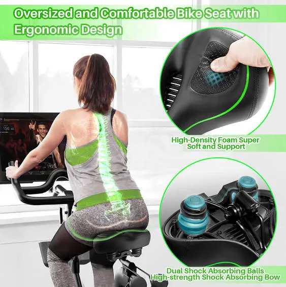 Oversized Bike Seat for Peloton Bike & Bike+, Wide Bicycle Saddle Replacement Compatible with Peloton, Exercise or Road Bikes, Seat Cushion for Men & Women