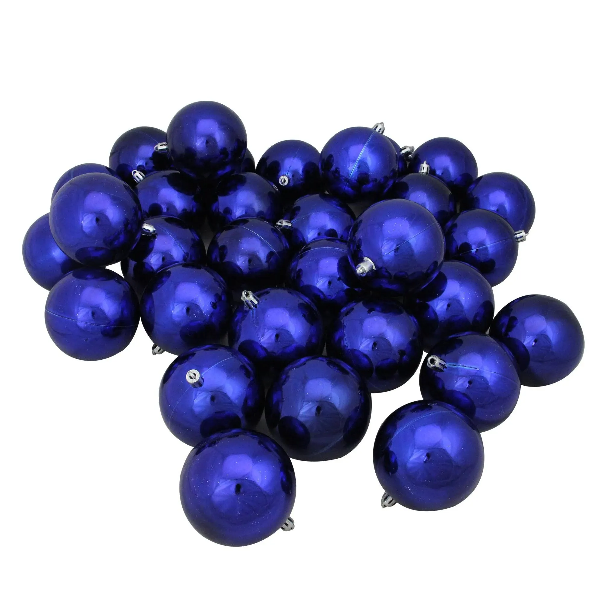 Northlight 32-Pack Blue Ball Standard Indoor Ornament Set Shatterproof | 31752603