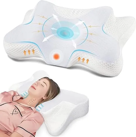 DONAMA Cervical Pillow for Pain Relief Sleeping, Memory Foam Orthopedic Contour Neck Pillows for Bed with Breathable Pillowcase, Ergonomic Neck Support Pillows for Side, Back and Stomach Sleepers