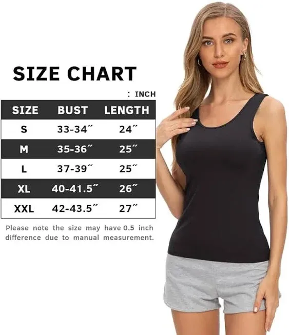 Air Curvey 2-4 Pcs Tank Tops for Women Sleeveless Top Basic Layering Tanks Undershirt