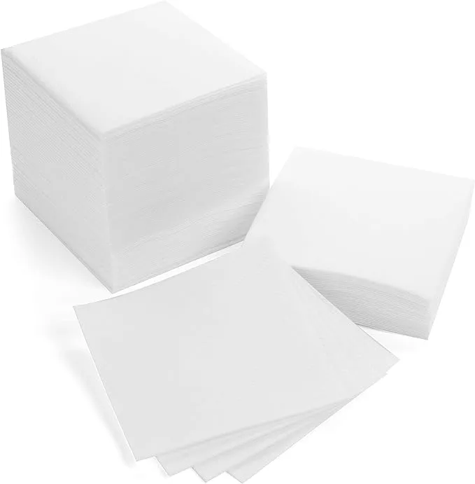 Ah American Homestead Cocktail Napkins Disposable Beverage/Bar Napkins White Linen Like Square Napkins Eco Friendly & Co