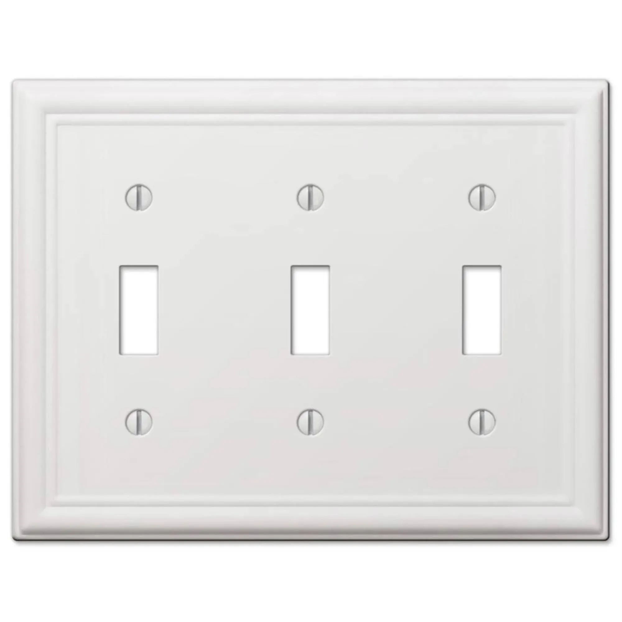 Ascher 3 Gang Toggle Steel Wall Plate - White