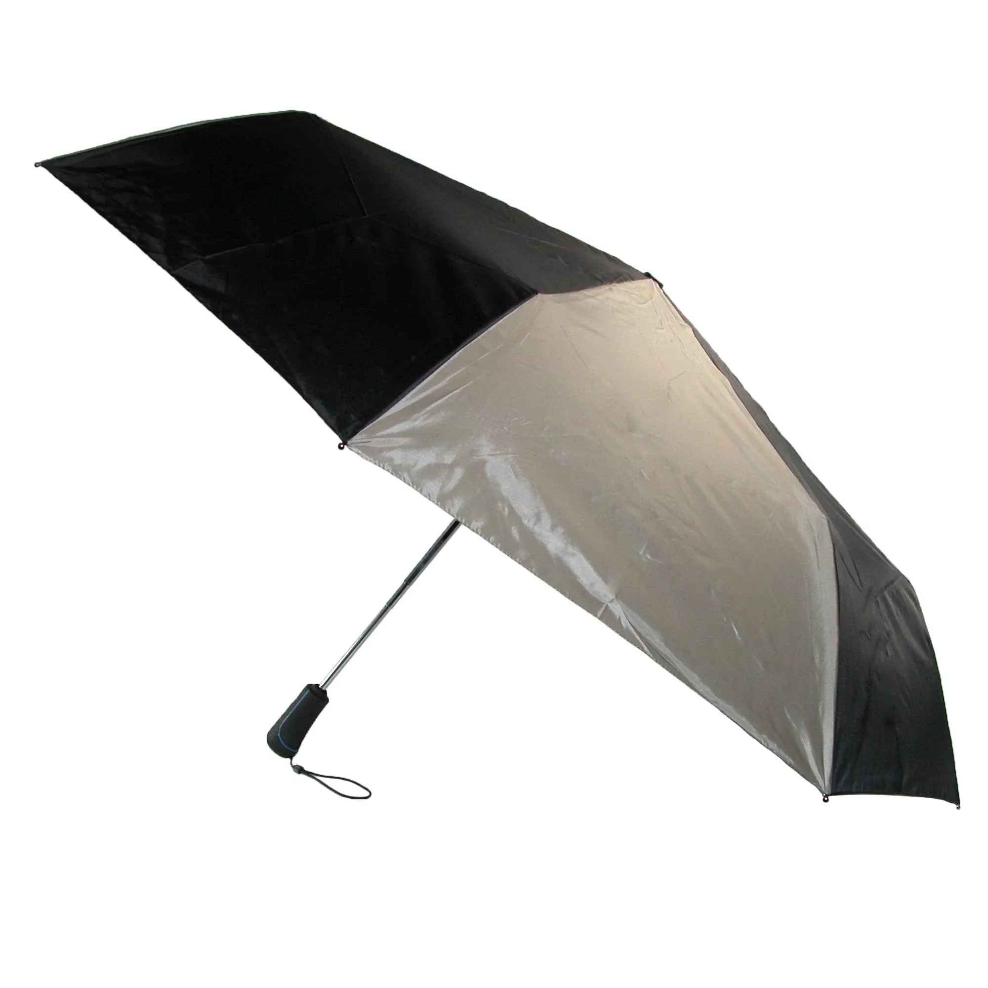 Totes Blue Line Golf Size Auto Open/Close Umbrella, Water Repellent Canopy, Black