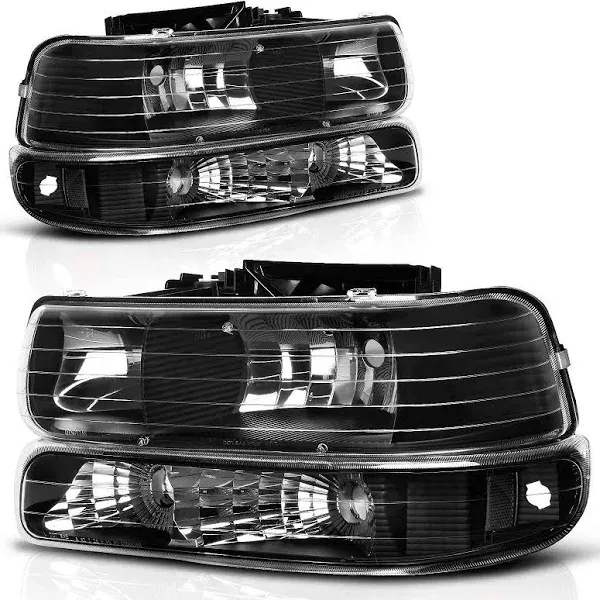 AUTOSAVER88 Headlight Assembly Compatible with 1999-2002 Chevy Silverado / 2000 ...