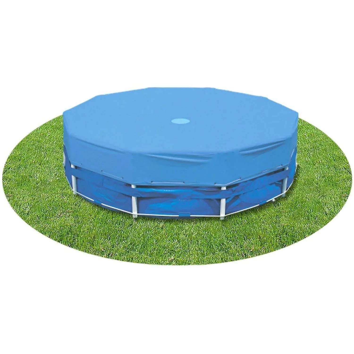 Intex Round Frame Set Easy Swimming Pool Debris Cover, Blue, 12'