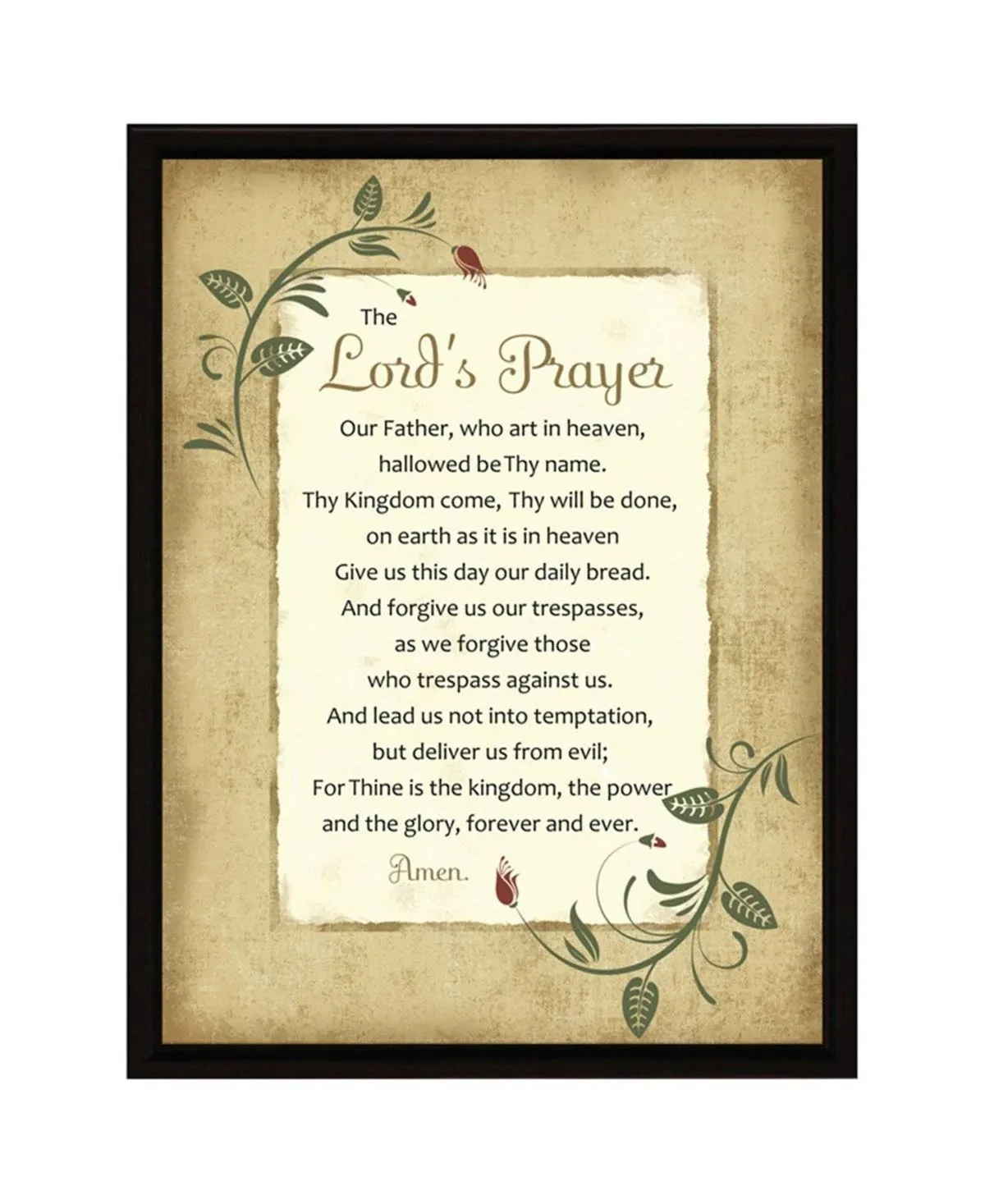 Lord's Prayer Wood Frame Plaque with Easel, 6.5" x 8.5"