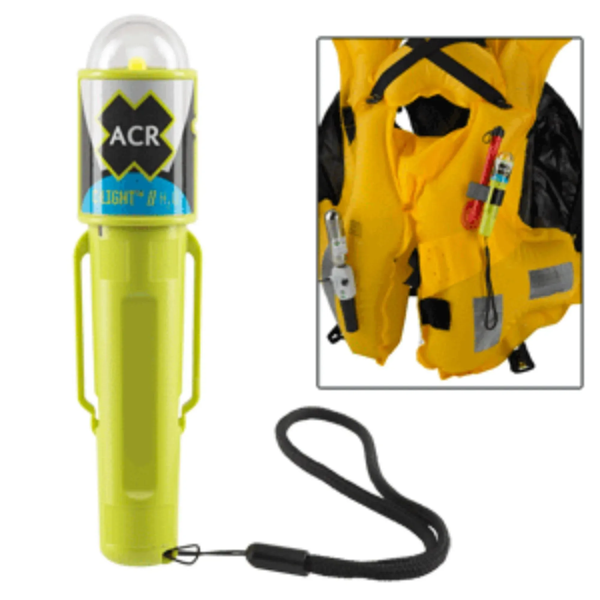 acr C-Light™ H2O,  LED PFD Vest Light with Clip, Velcro Strap, Water-Activated, USCG, Solas w/o Batteries Card