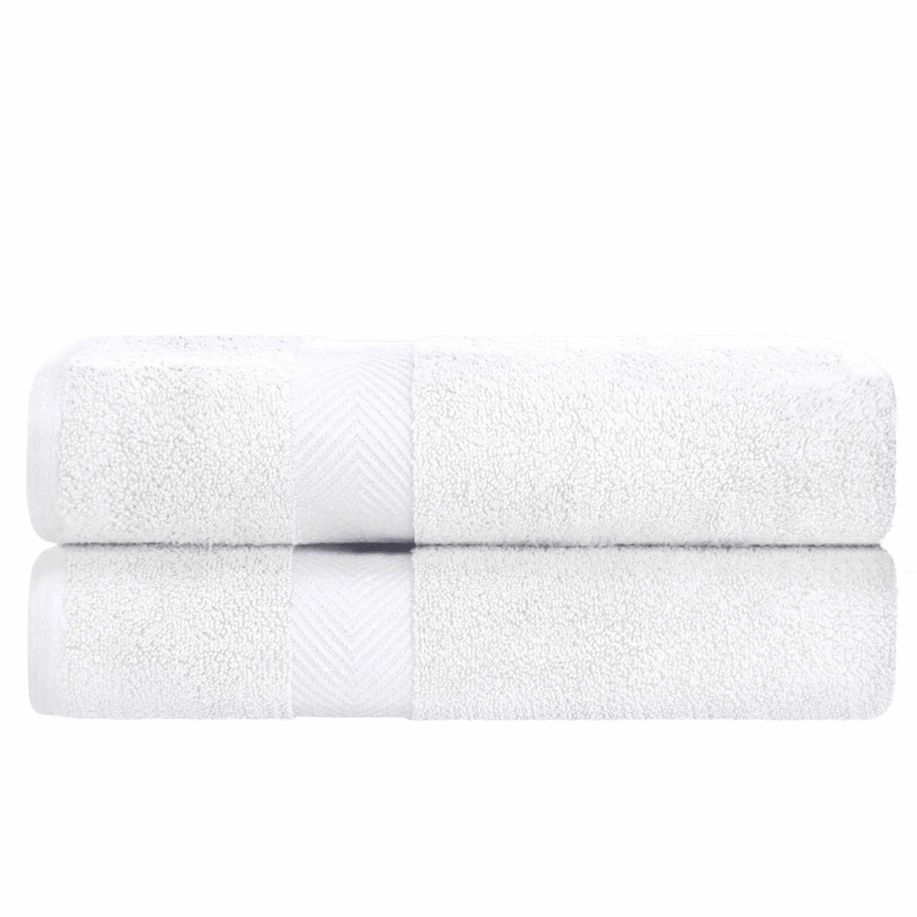 Superior Zero Twist 100% Cotton Bath Towels, Super Soft, Fluffy and Absorbent, Premium Quality Oversized Bath Towel Set of 2, White