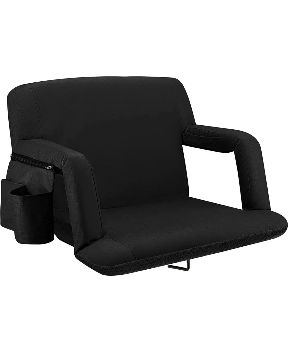 Alpcour Extra-Wide Reclining Stadium Seat with Armrests - 25" Black