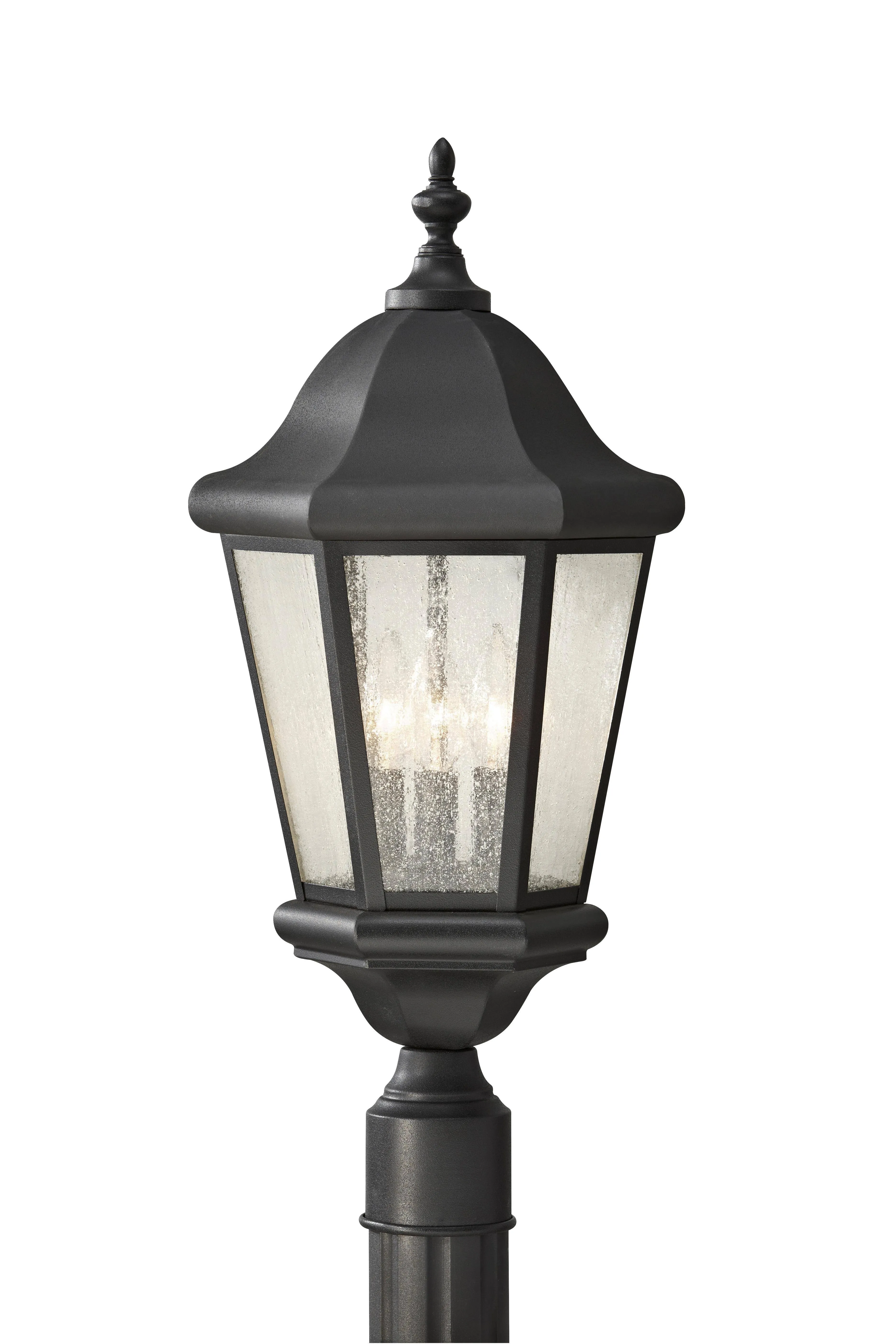 Generation Lighting - OL5907BK - Three Light Outdoor Post Lantern - Martinsville - Black