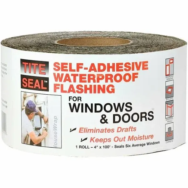 TITE Seal TS4100 Self-Adhesive Waterproof Flashing, 4" x 100'