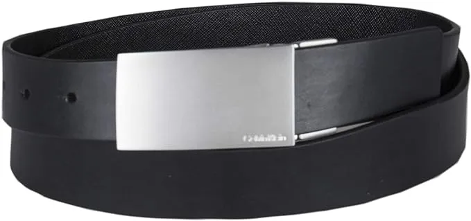 Calvin Klein Men's Two-In-One Reversible Modern Plaque Buckle Dress Belt