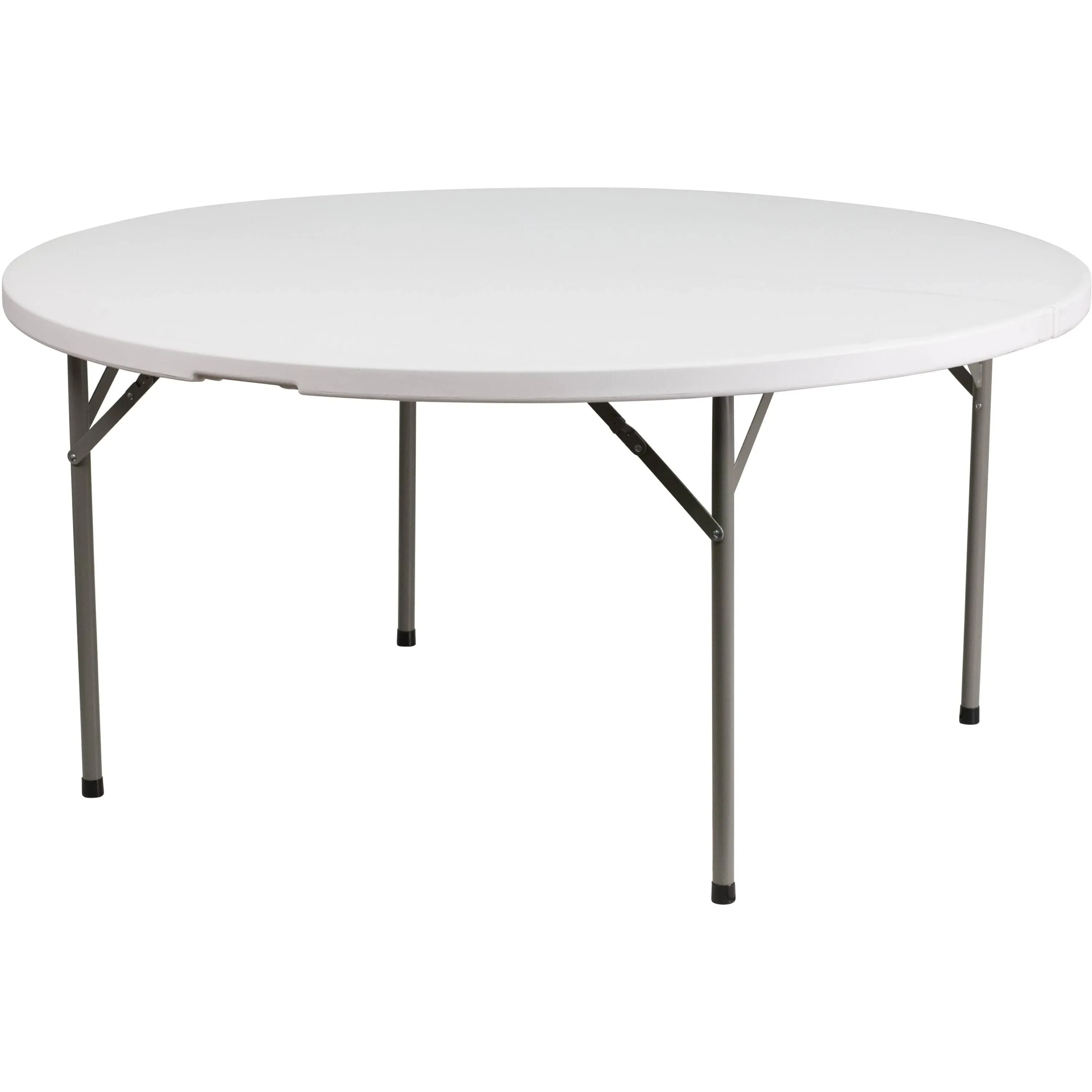 Flash Furniture 60 in. Round Granite White Plastic Folding Table