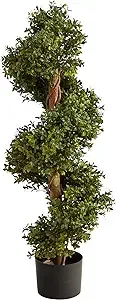 Nearly Natural 33in. Boxwood Topiary Spiral Artificial Tree (Indoor/Outdoor)