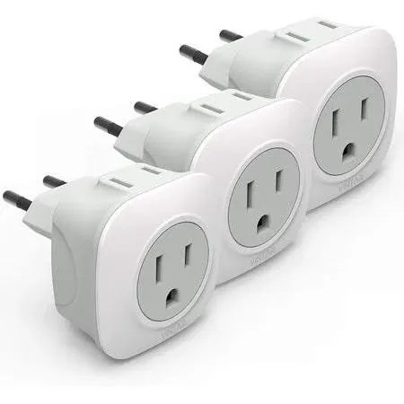 [3-pack] European Travel Plug Adapter, VINTAR International Power Plug Adapter ...