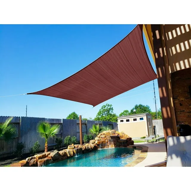 Sunny Guard Sun Shade Sail 13' x 19.5' Rectangle Terra UV Block Sunshade for Backyard Yard Deck Patio Garden Outdoor Activities and Facility