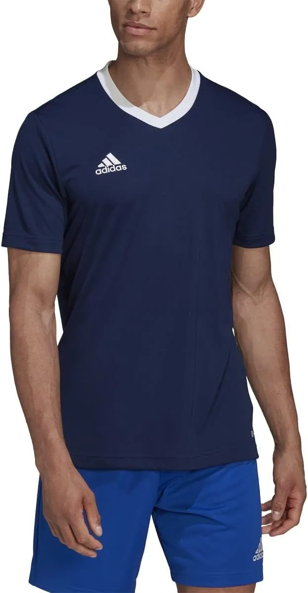 adidas Entrada 22 Jersey Blue Men&#039;s Football Sport Training Athletic Tee HE1575