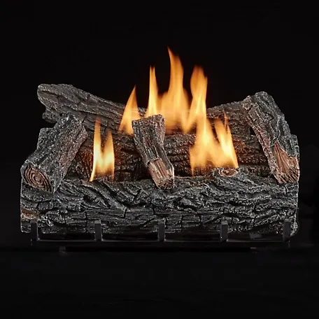 Duluth Forge 22" 32,000 BTU Natural Gas Fireplace Log Set, Winter Oak (Used)