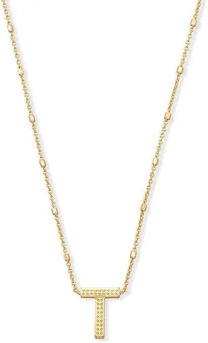 Kendra Scott Letters A-Z Pendant Necklace for Women, Fashion Jewelry, 14k Gold-Plated Brass