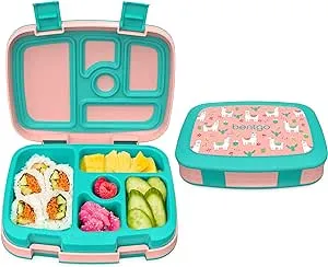 Bentgo Kids Lunch Box, 2"H x 6-1/2"W x 8-1/2"D, Llamas