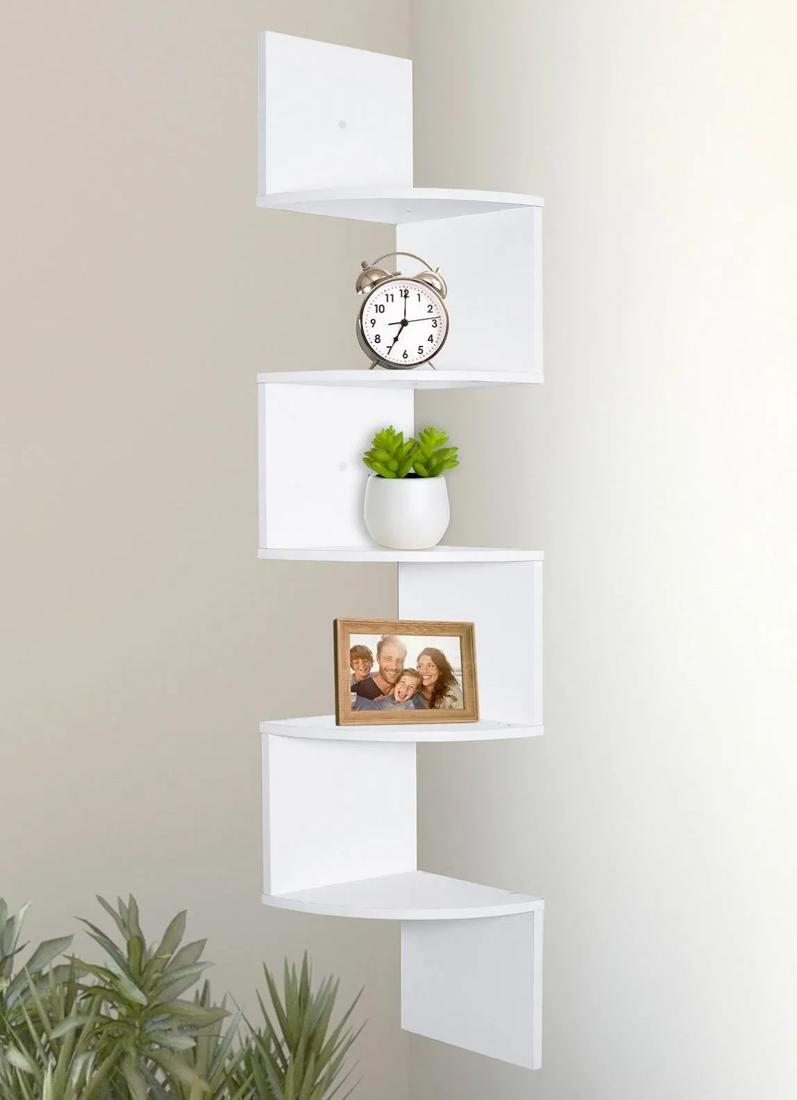 Greenco Corner Shelf 5 Tier Floating Shelves for Wall