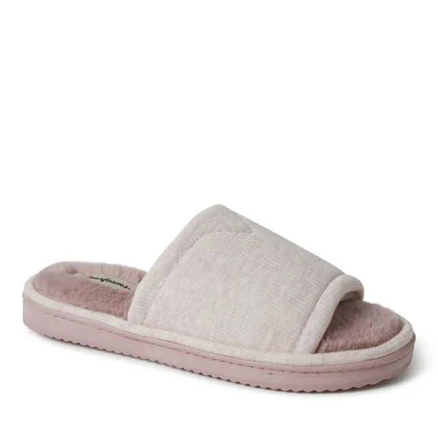 DEARFOAMS Women's Demi Rib Knit Slide Slippers