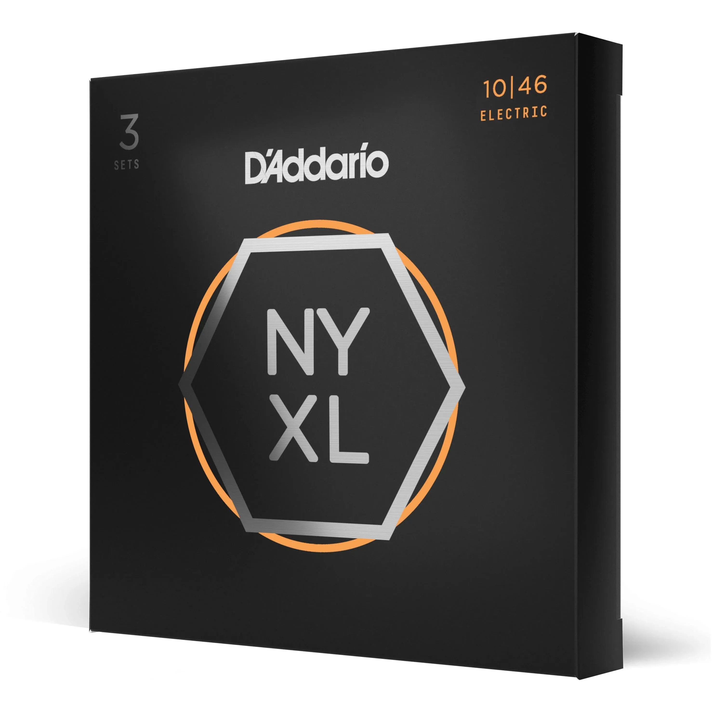 D'Addario NYXL1046-3P Nickel Wound Electric Guitar Strings, Regular Light, 10-46, 3 Pack