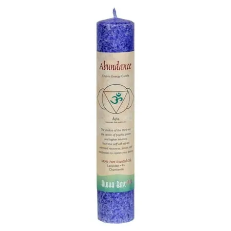 Aloha Bay Chakra Pillar Abundance Candle, Indigo