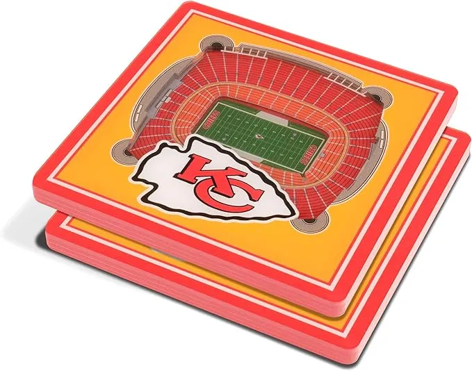 3D NFL Stadium Coaster Set - Kansas City Chiefs