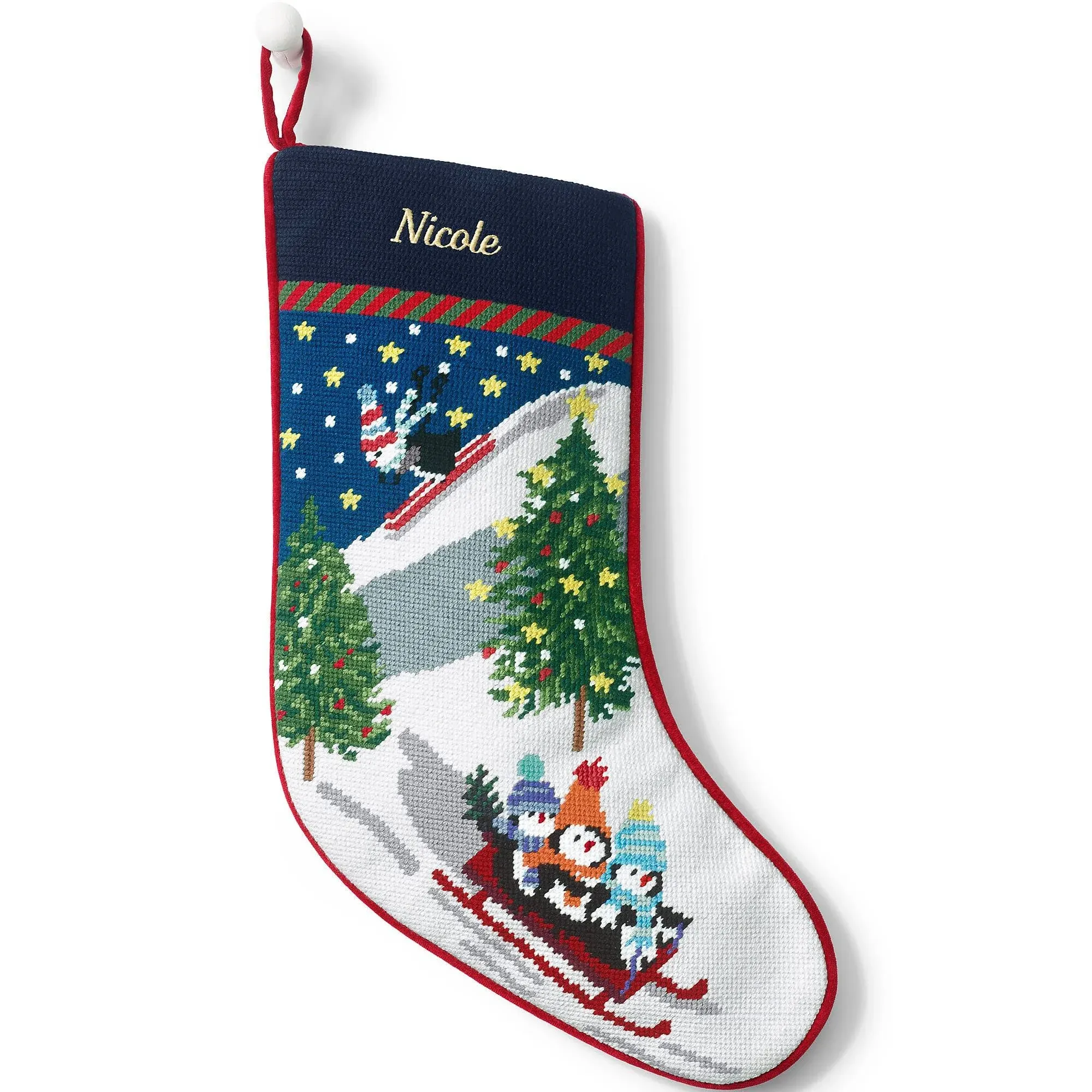 Lands  End Needlepoint Personalized Christmas Stocking