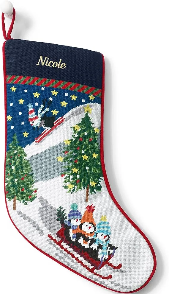 Lands' End Needlepoint Personalized Christmas Stocking