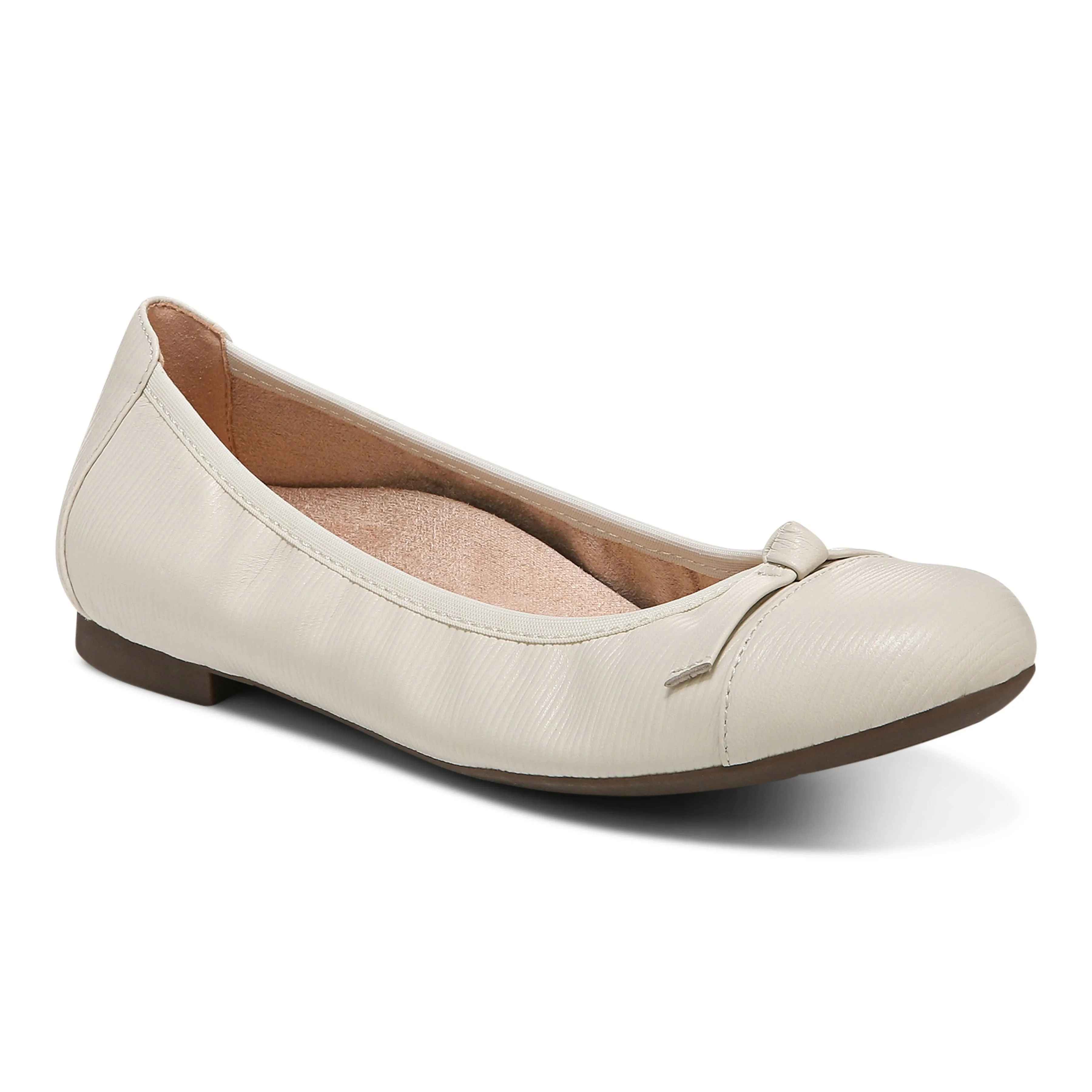 Vionic Women's Amorie Ballet Flat, Cream Wavy, Size 9