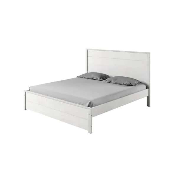 Camaflexi Hampton Coastal White Solid Wood Frame Queen Platform Bed HM609