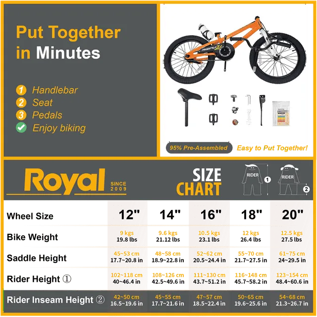 Royalbaby 18 inch BMX Freestyle Kids' Bicycle, Orange