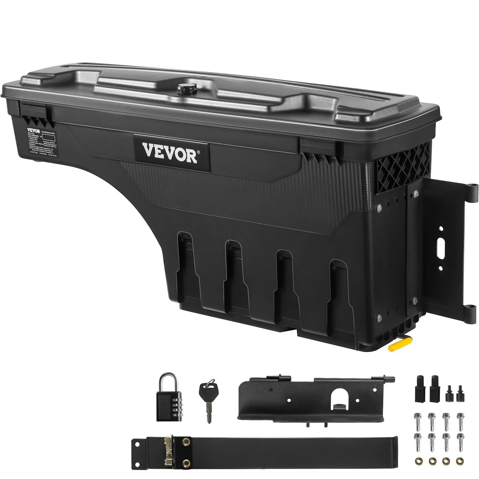 VEVOR Truck Bed Storage Box, Lockable Lid, Waterproof ABS Wheel