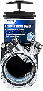 Camco Dual Flush Pro Camper/RV Holding Tank Rinser - Features 3-Inch Gate Valve & Reverse Flush Valve - Empties & Flushes RV Black Water Tanks and RV Sewer Hose (39062)