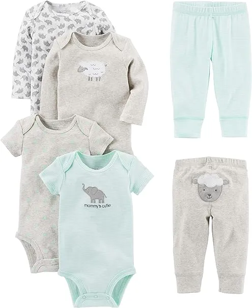 Simple Joys by Carter's unisex-baby 6-piece Bodysuits (Short and Long Sleeve) and Pants Set