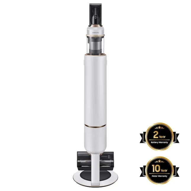 Bespoke Jet Cordless Multi-Surface Bagless Stick Vacuum with Clean Station in Misty White