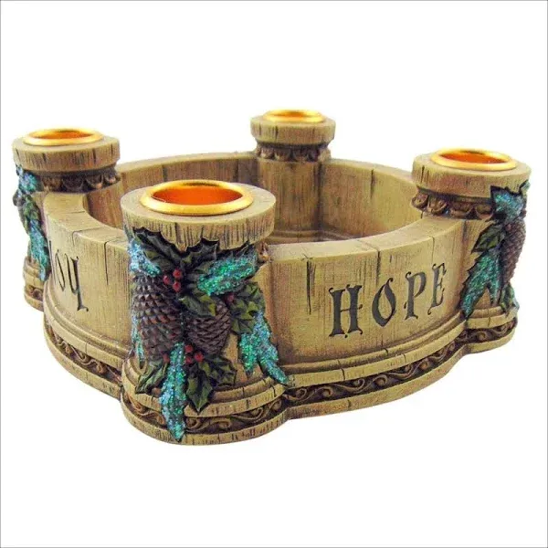 Christian Brands Joy, Faith, Love, Hope Advent Candle Holder