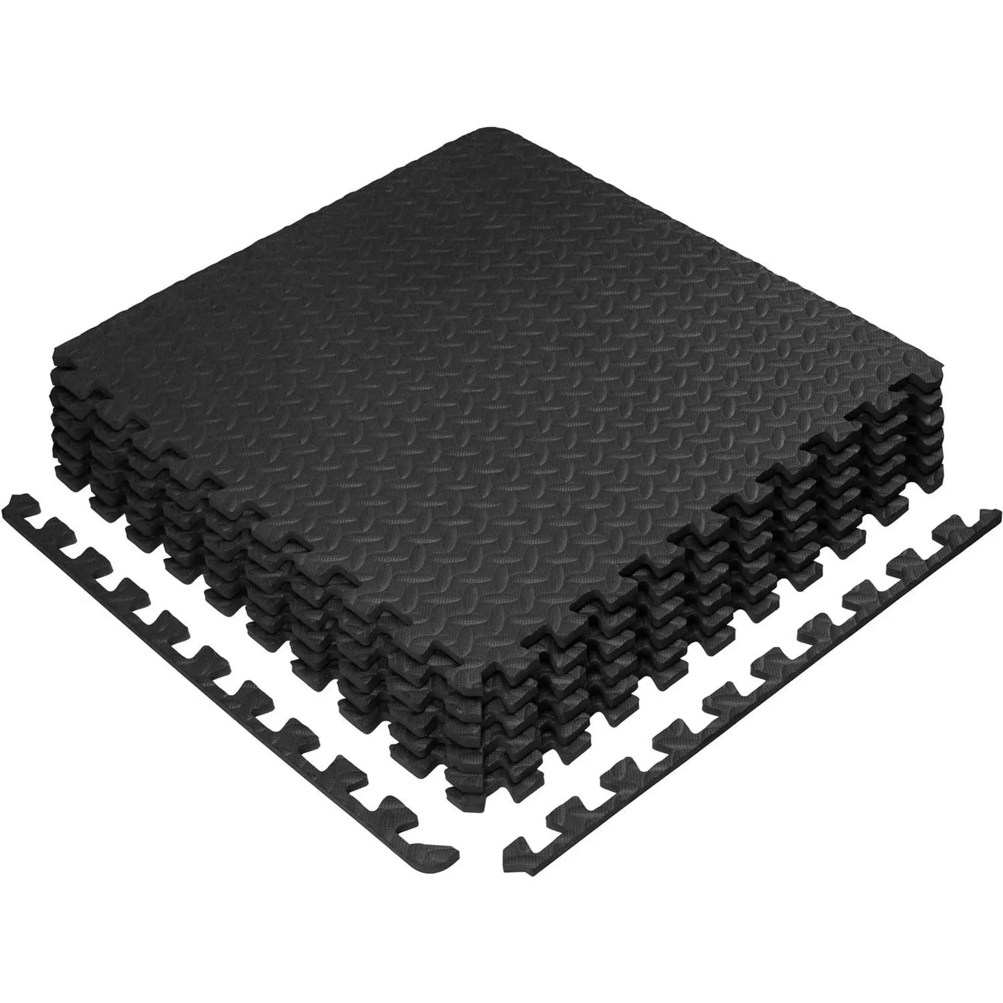 Yes4all Interlocking Exercise Foam Mats - 24 & 11sqm (Black or Grey)