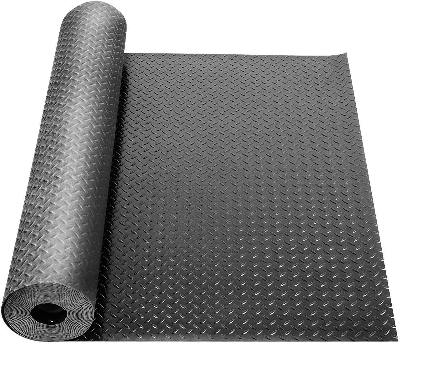 uyoyous 3.3 x 16.4ft Rubber Diamond Garage Floor Roll Diamond Tread Rollout ...