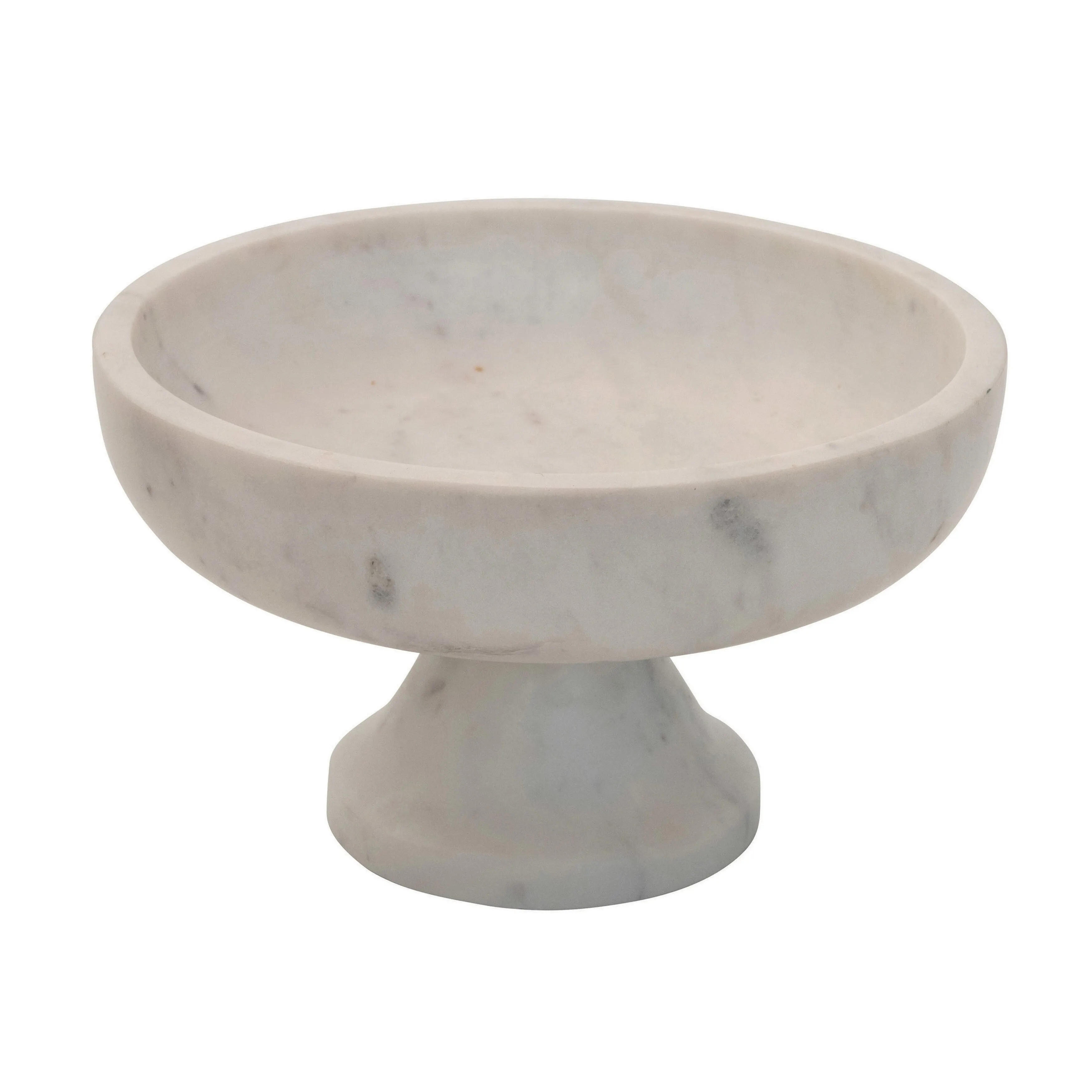 Marble Footed, White Bowl