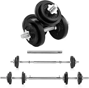 Yes4All Adjustable Dumbbell Set with Weight Plates/Connector - Exercise & Workout Equipment - Size Options 40lbs to 200lbs