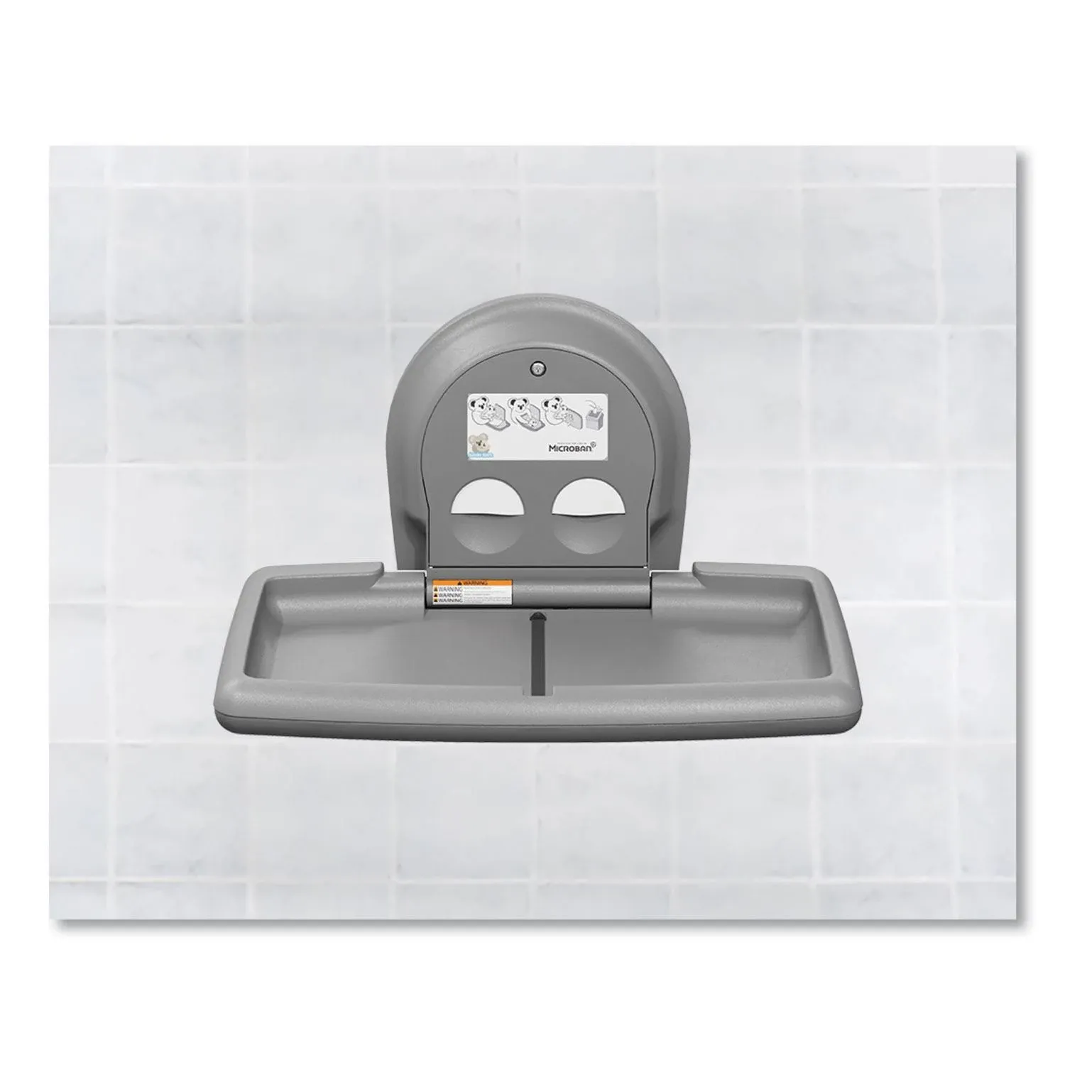 Koala Kare Horizontal Wall-Mounted Baby Changing Station, Gray