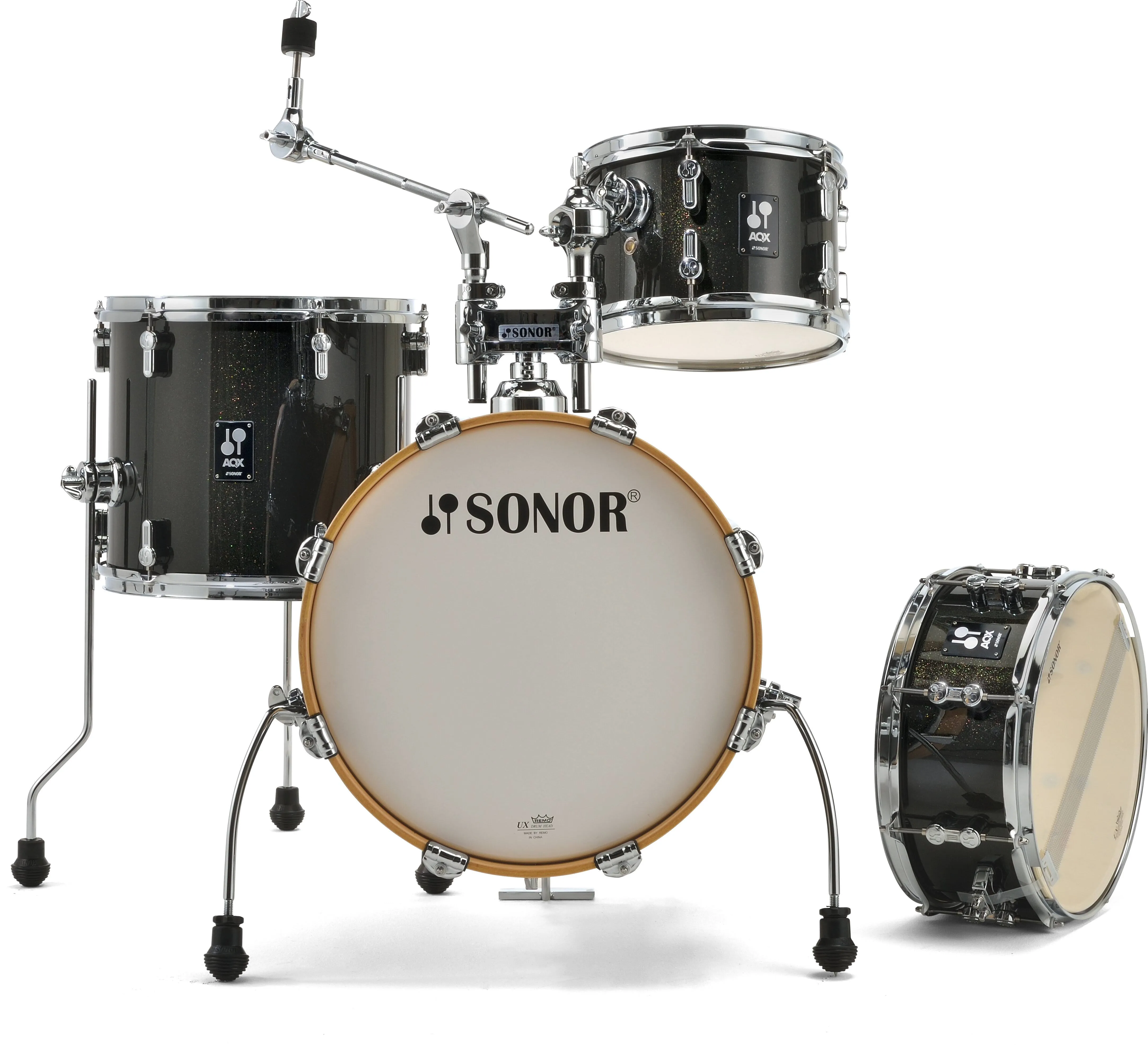 Sonor AQX Jungle 4-Piece Shell Pack - Black Midnight Sparkle