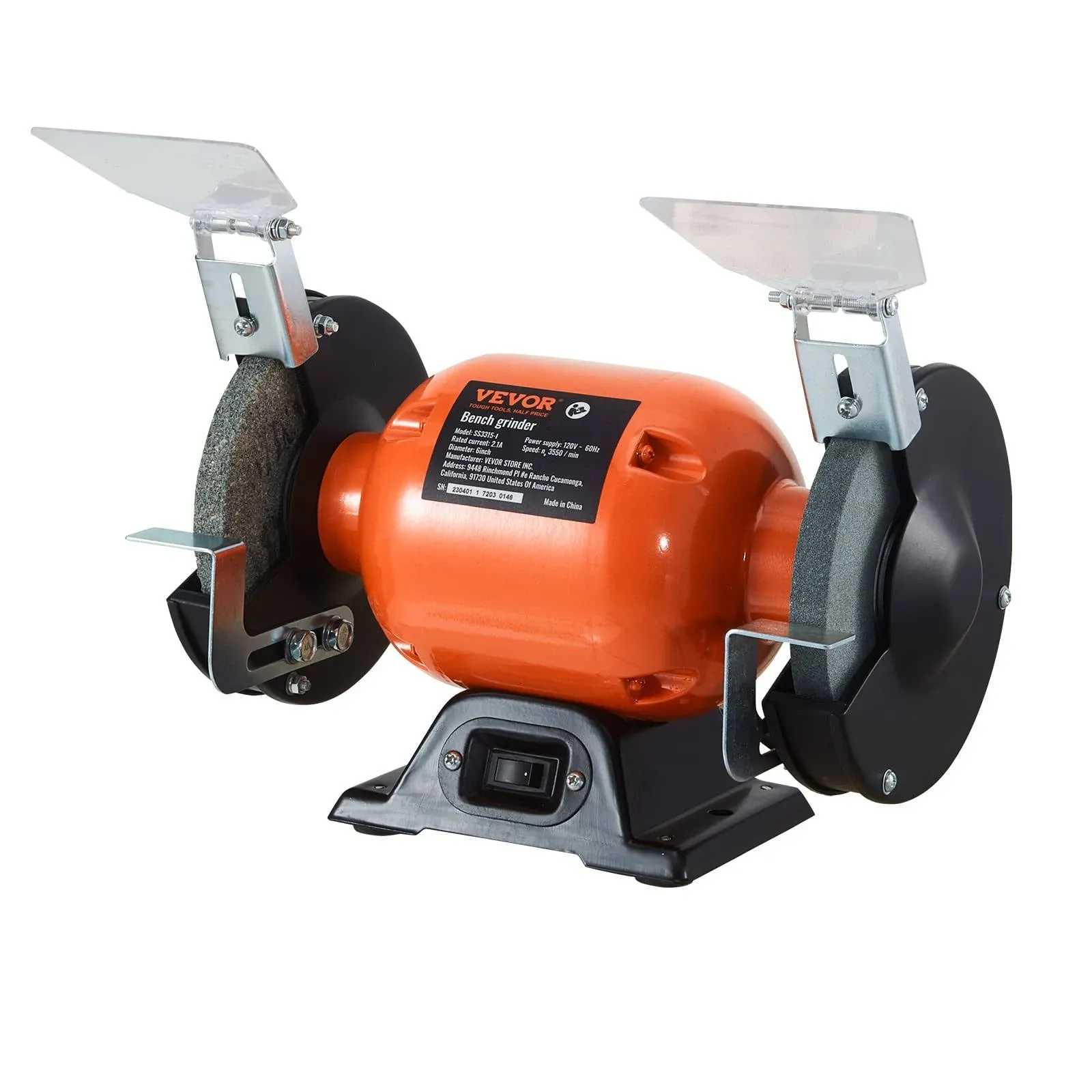 VEVOR Bench Grinder, 8 inch Variable Speed Bench Grinder with 5.0A Brushless Motor 1800-3795 RPM, Table Grinder with Cast-aluminum Tool Rest for Heavy Duty Sharpening Grinding Application