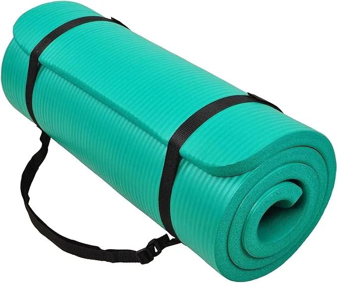 BalanceFrom Fitness GoCloud 1" Extra Thick Exercise Mat w/Carrying Strap